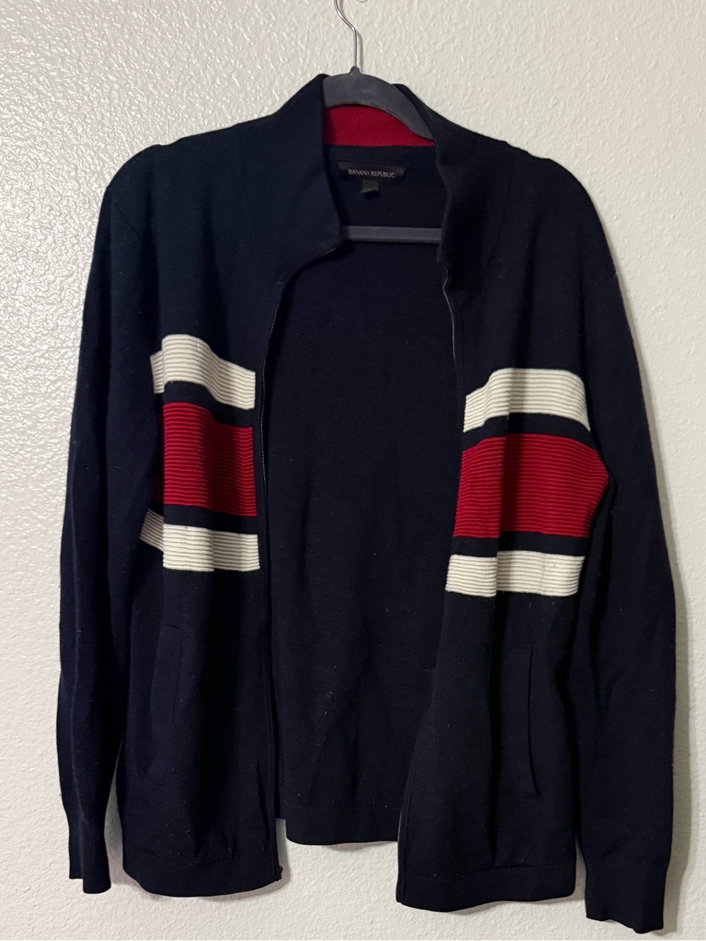 Banana Republic Men's Graphic Blocked Knit Crewneck Sweater